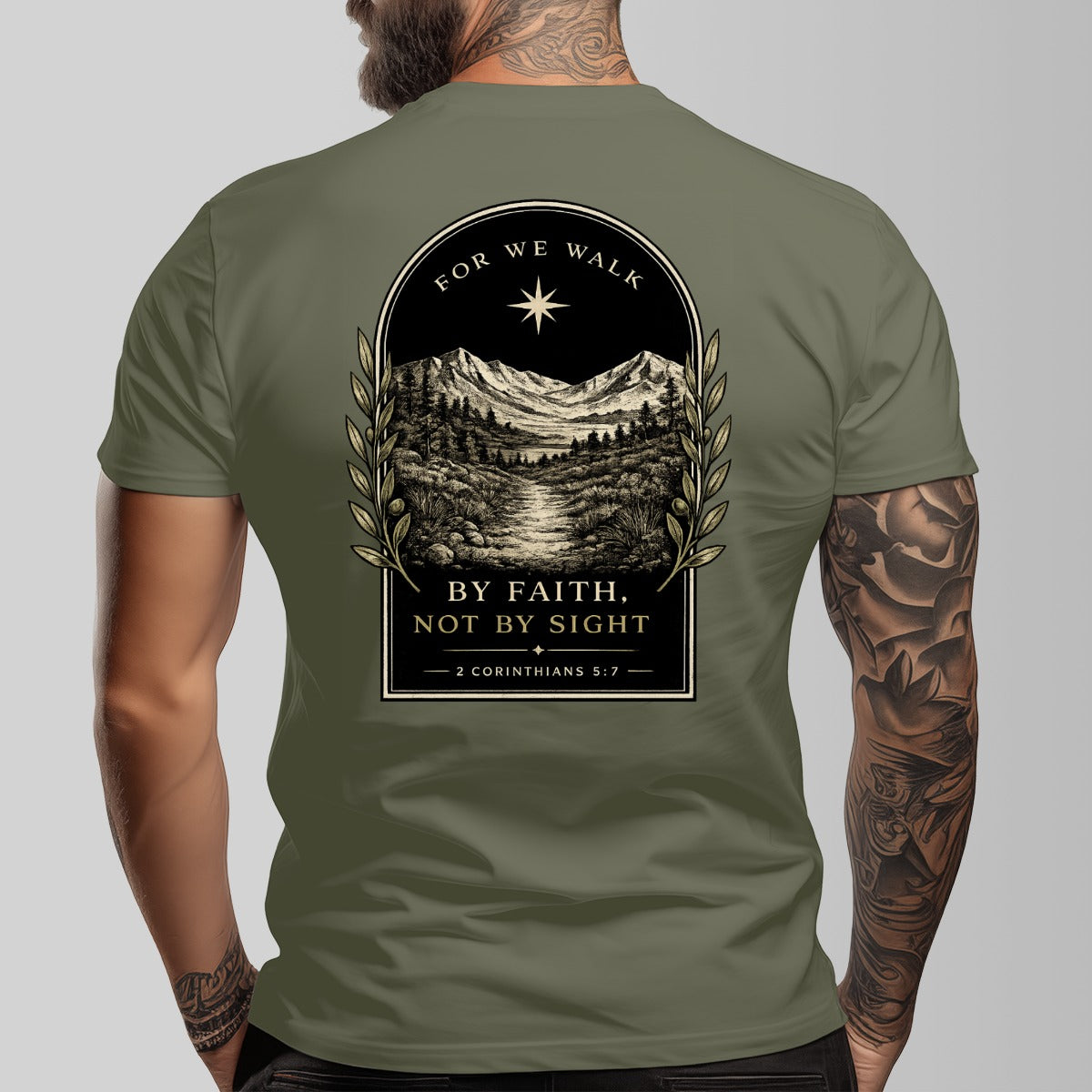 RexChristi- By Faith, Not by Sight Men`s T-shirt