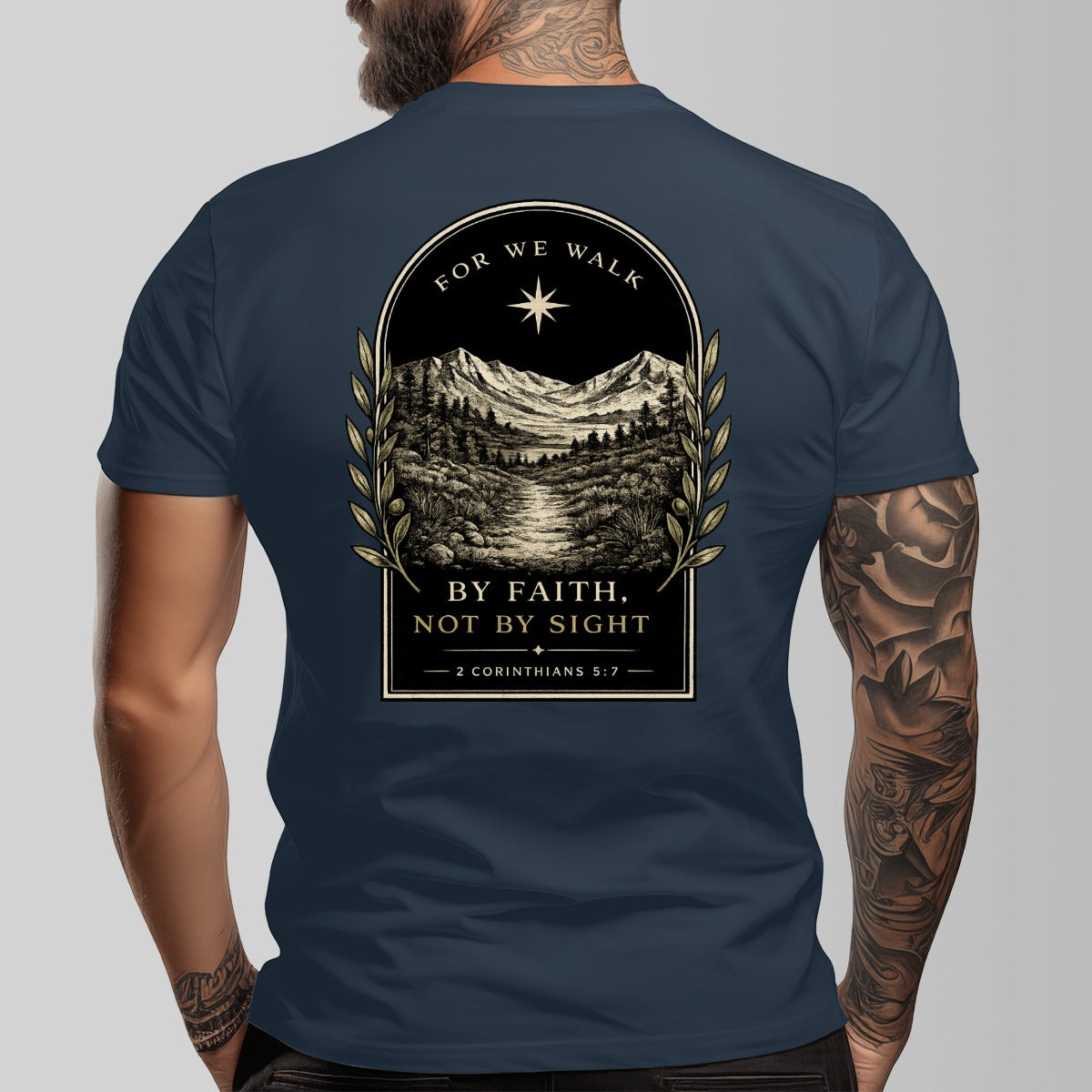 RexChristi- By Faith, Not by Sight Men`s T-shirt