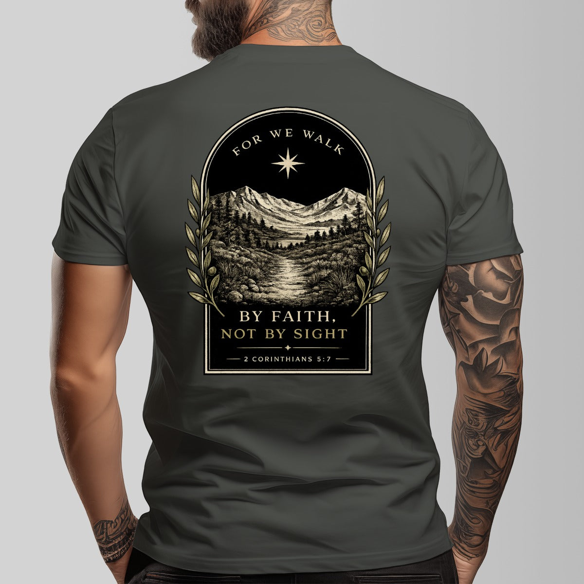 RexChristi- By Faith, Not by Sight Men`s T-shirt