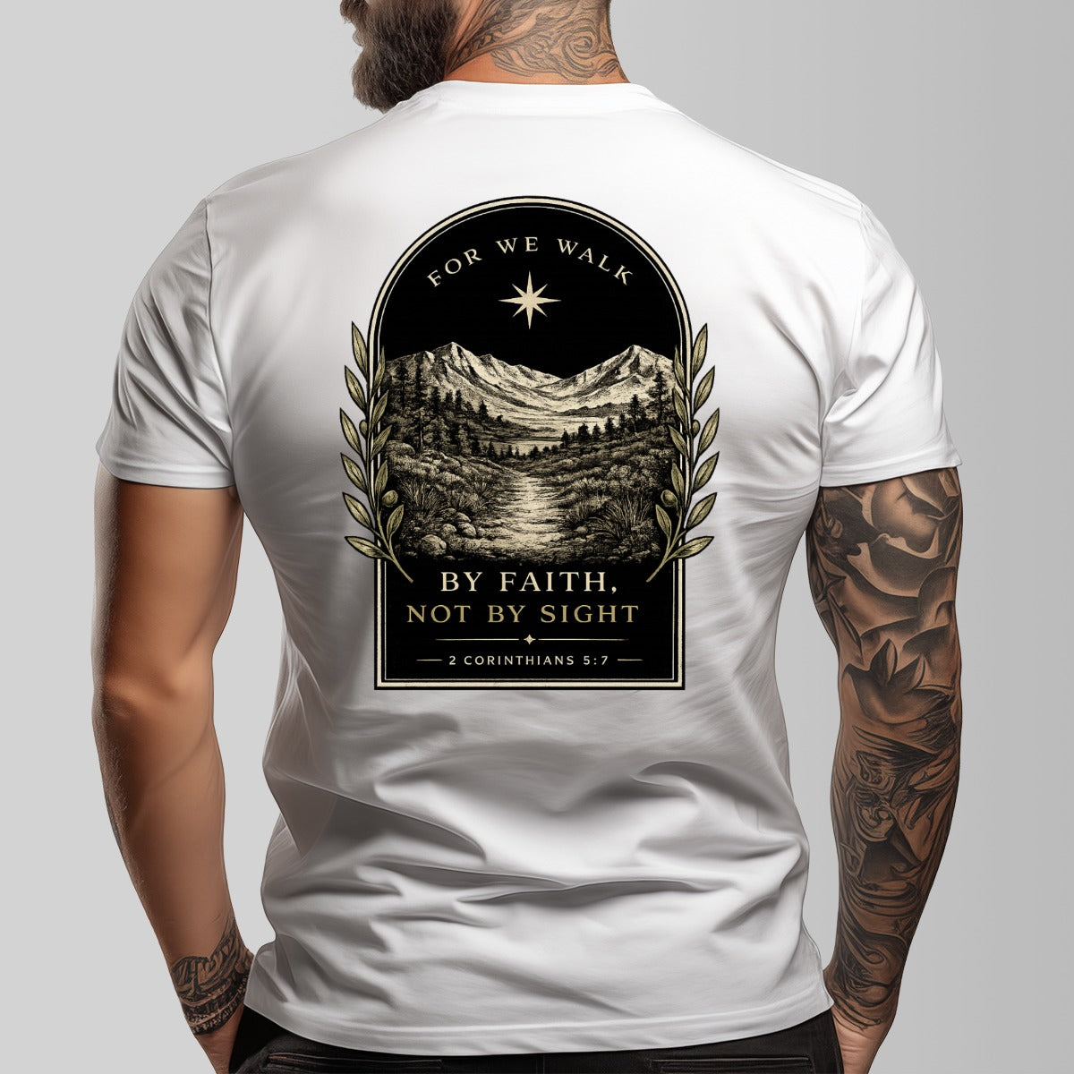 RexChristi- By Faith, Not by Sight Men`s T-shirt